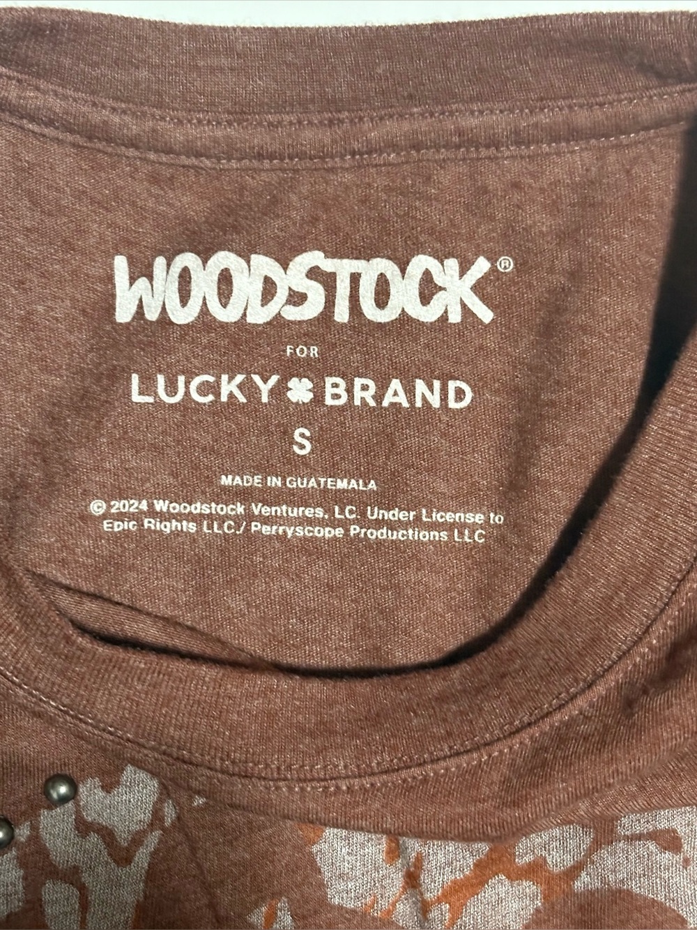 Lucky Brand Woodstock Brown Short Sleeve T-Shirt - Picture 5 of 6